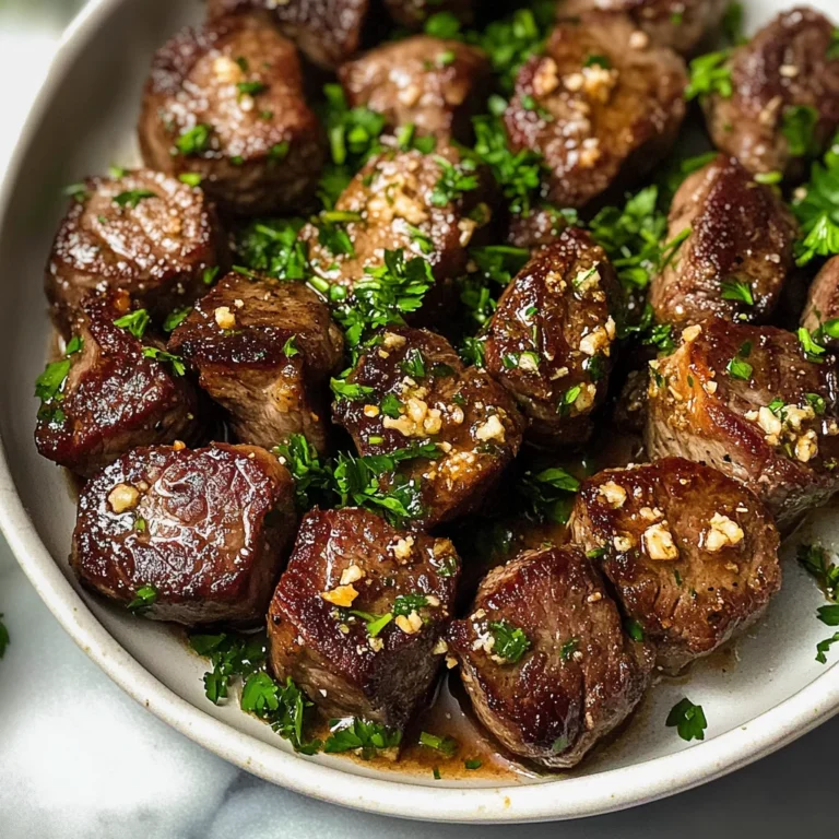 Air Fryer Garlic Butter Steak Bites