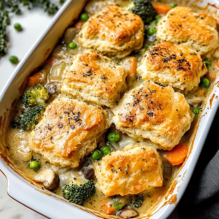 Biscuit Vegetable Pot Pie Casserole