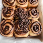 Chocolate cinnamon rolls with chocolate cream cheese frosting