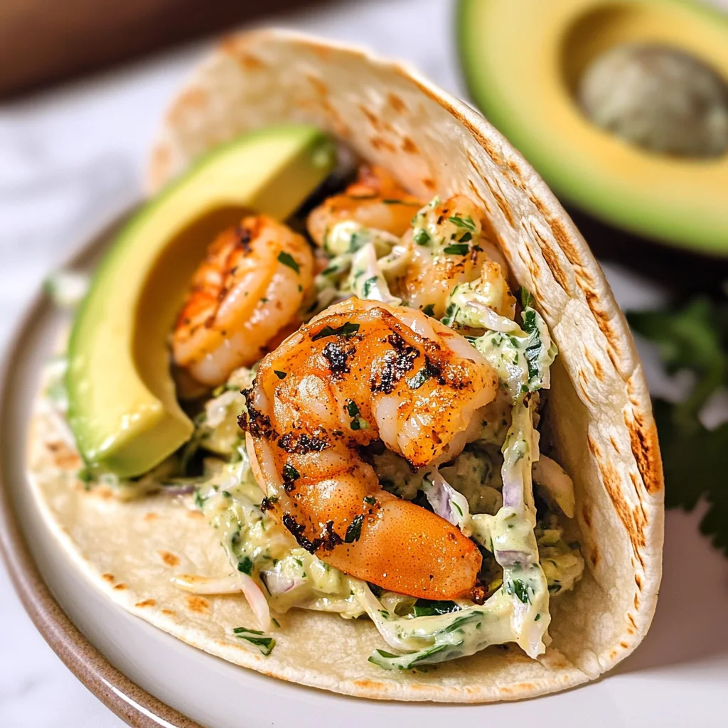 Cilantro Lime Shrimp Tacos with Creamy Slaw