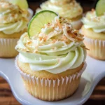 Coconut Cupcakes with Lime Buttercream Frosting