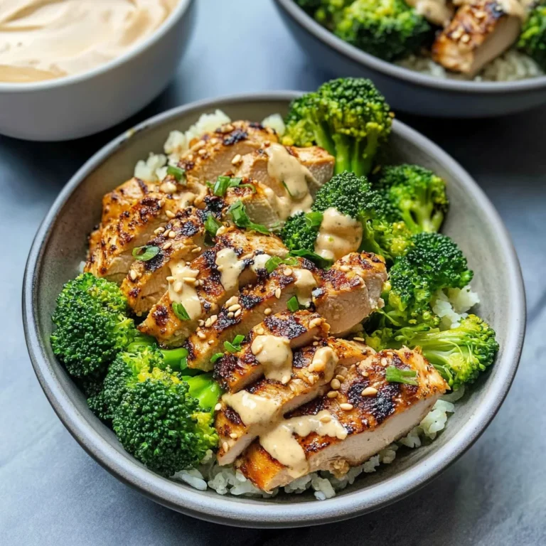 Grilled Chicken & Broccoli Bowls With Creamy Garlic Sauce Delight Your Taste Buds!