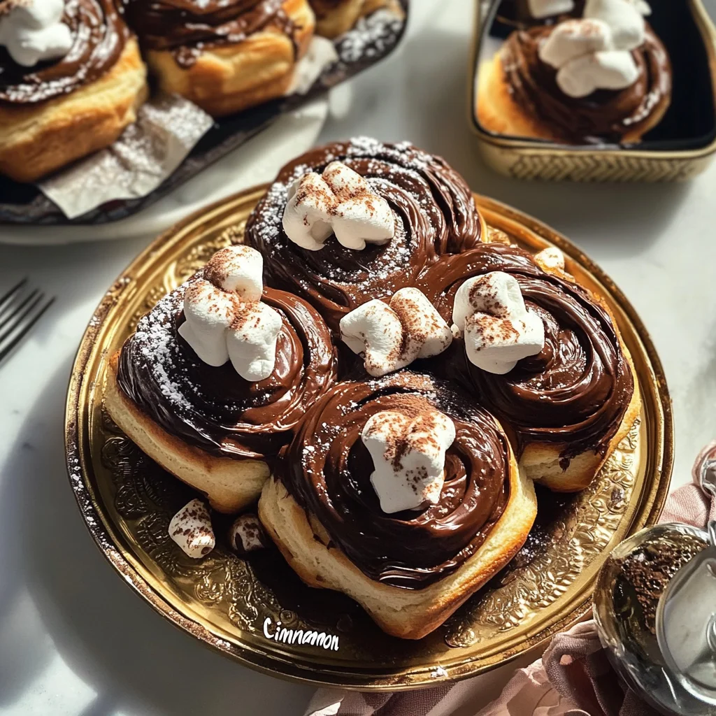 Hot Cocoa “Cinnamon” Rolls With Marshmallow Frosting