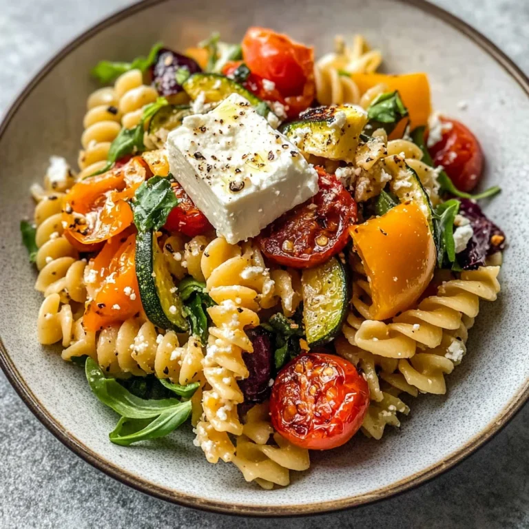 Roasted Veggie Pasta with Feta