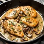 Skillet Chicken and Mushroom Wine Sauce