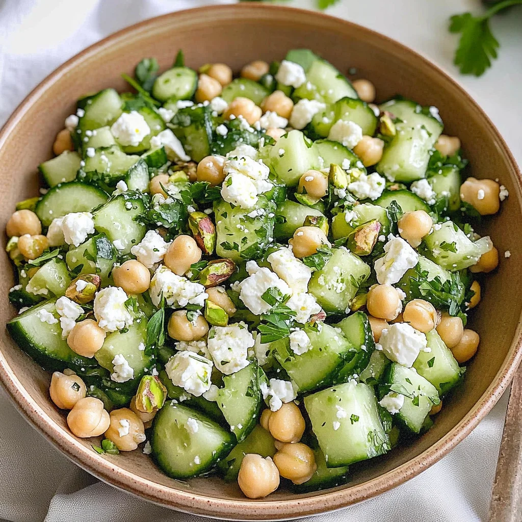 Tasty Chickpea Cucumber Feta Salad