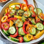 Viral TikTok Cucumber & Bell Pepper Salad