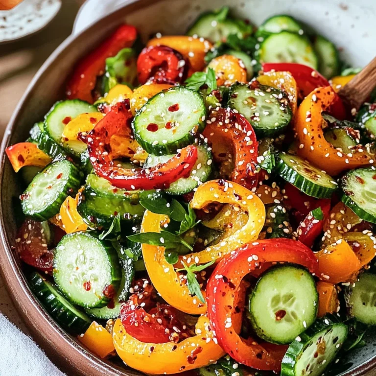 Viral TikTok Cucumber & Bell Pepper Salad