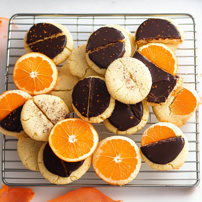 Chocolate Dipped Orange Shortbread Cookies
