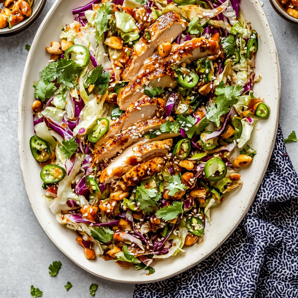 Sesame Chicken Cabbage Crunch Salad