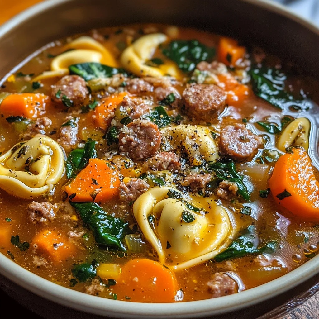 Autumn Tortellini Soup with Sausage