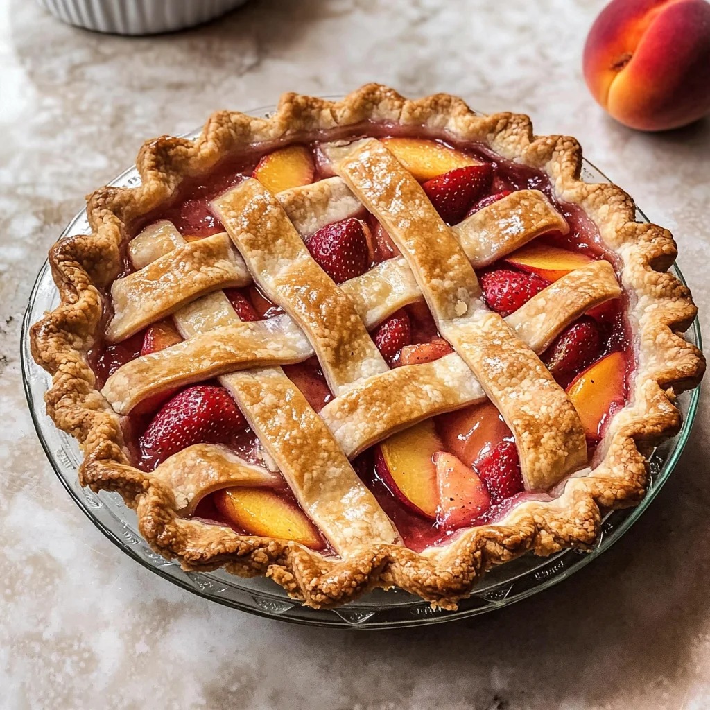 Brown Butter Strawberry Peach Pie