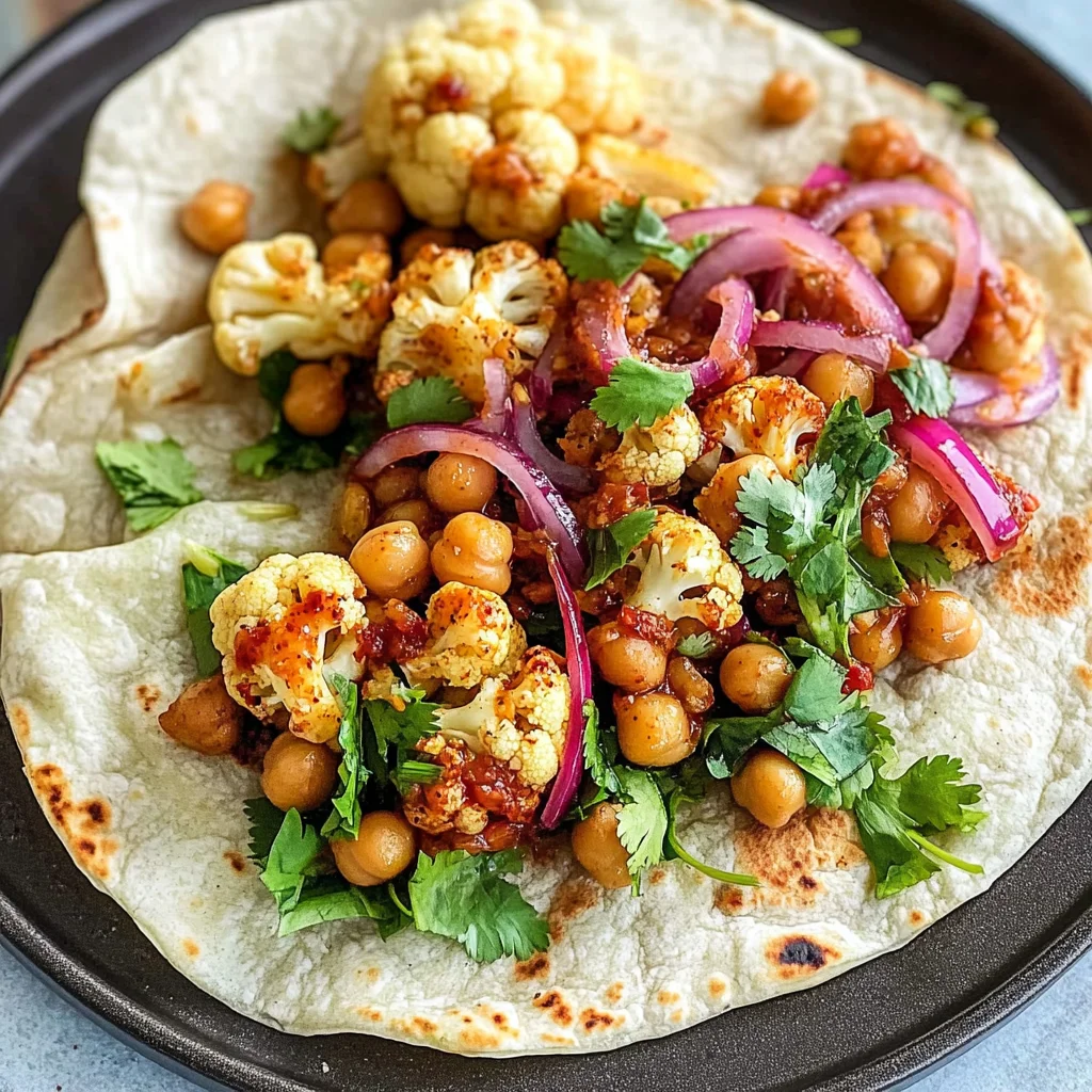Chili Lime Chickpea Cauliflower Wrap