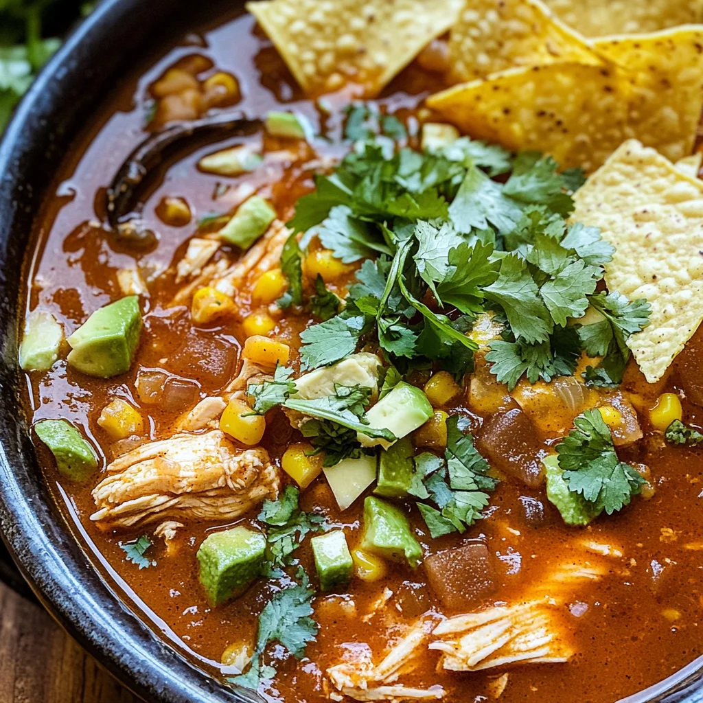 Crockpot Spicy Chicken Tortilla Soup