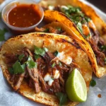 Easy Birria Tacos with Consomme in the Slow Cooker