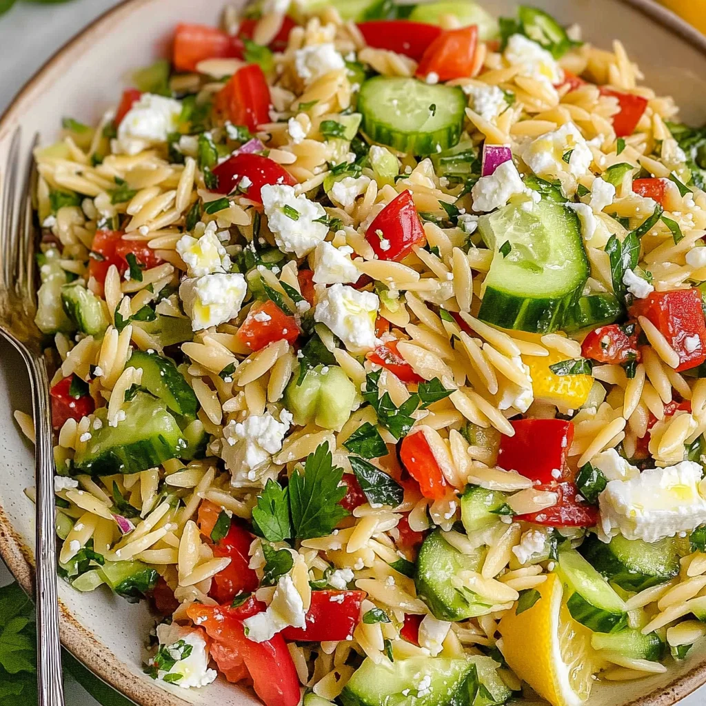 Easy Lemon Orzo Salad with Feta