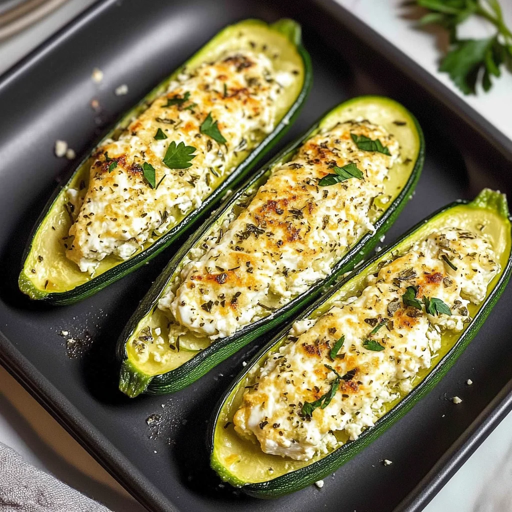 Feta Cheese Stuffed Zucchini
