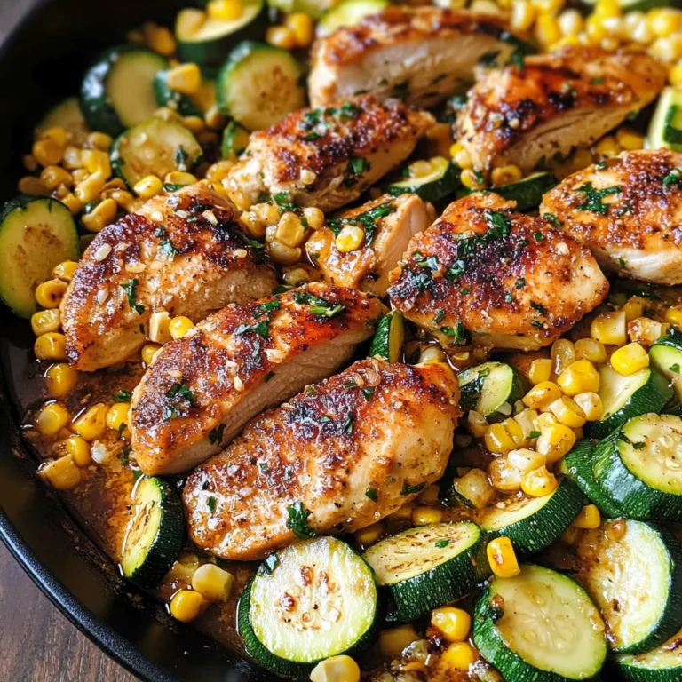 Garlic Butter Chicken with Zucchini and Corn - One-Pan, 30-Minute Meal