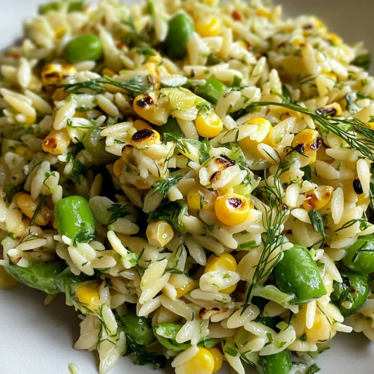 Grilled Corn Orzo Salad with Scallion Dill Dressing