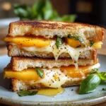 Honey Peach & White Cheddar Grilled Cheese