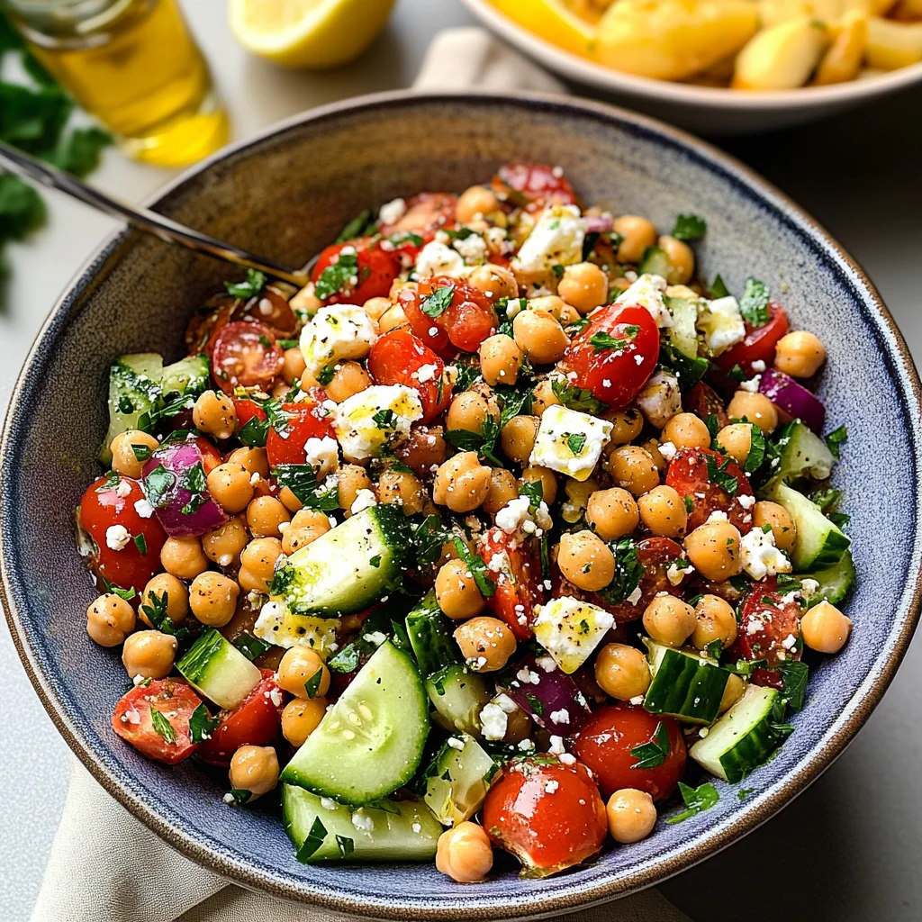Mediterranean Chickpea Feta Salad