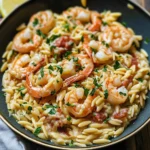 One Pan Parmesan Orzo with Shrimp