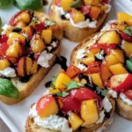 Quick Peach Bruschetta with Whipped Ricotta