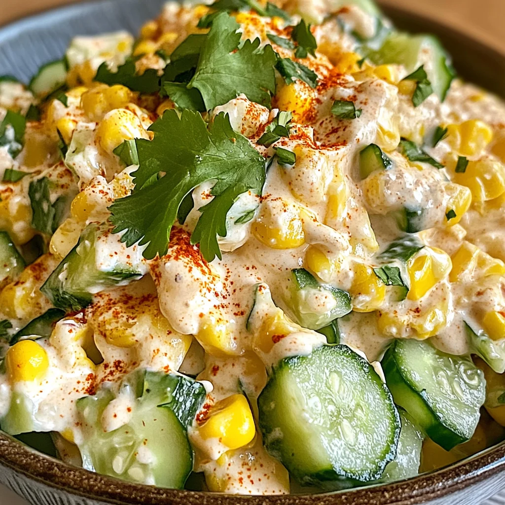 Street Corn Creamy Cucumber Salad