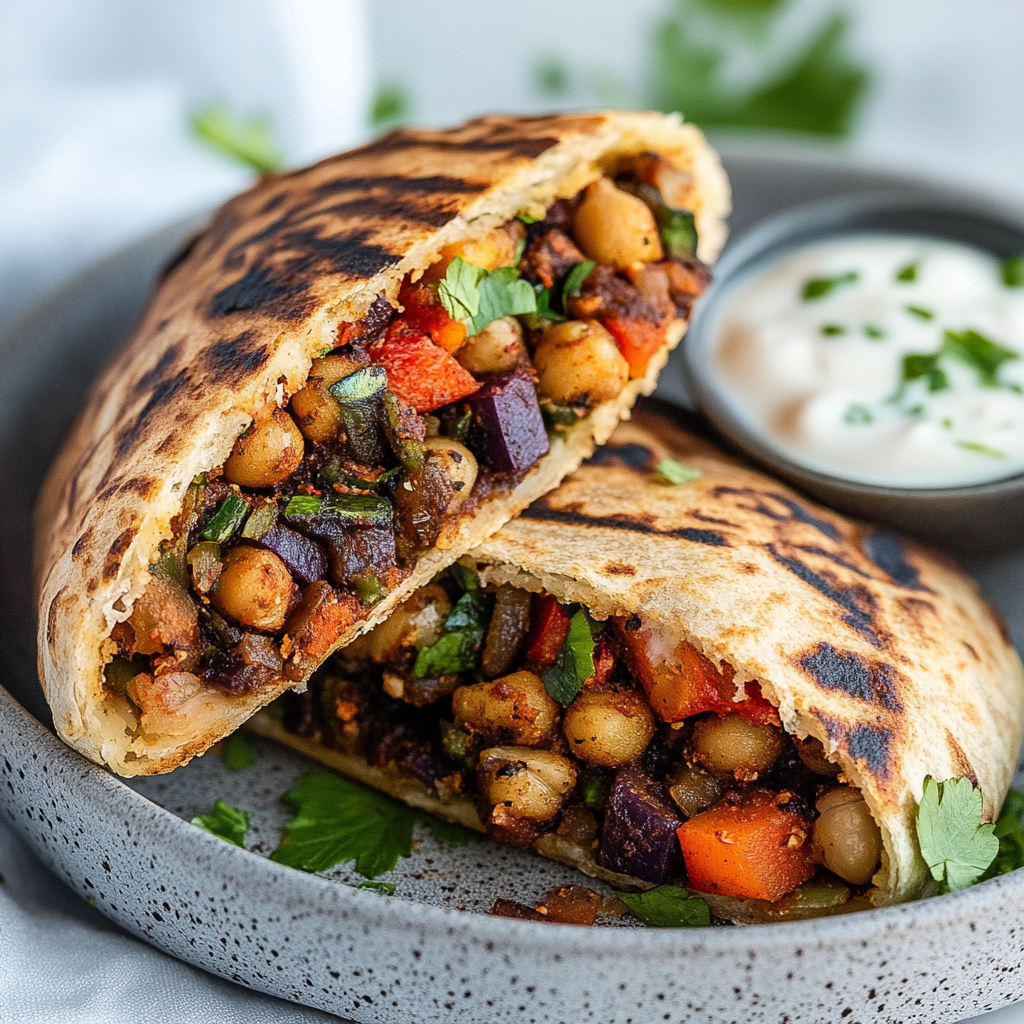 Grilled Chickpea Veggie Pita