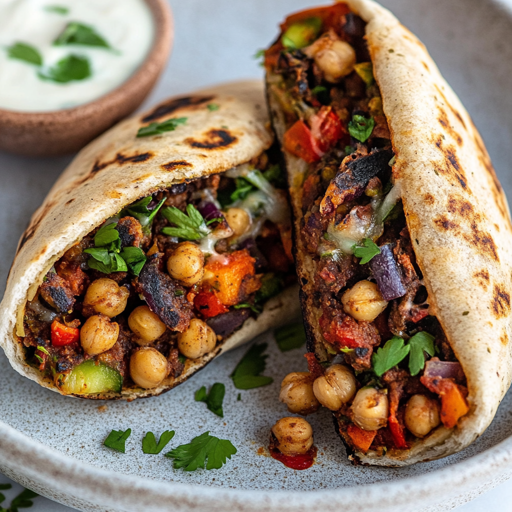 Grilled Chickpea Veggie Pita