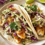 Air Fryer Fish Tacos with Cilantro Lime Slaw