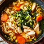 Aromatic Ginger Scallion Chicken Noodle Soup