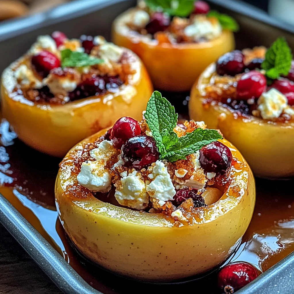 Baked Apples with Feta, Honey, and Cranberries: A Sweet and Savory Delight