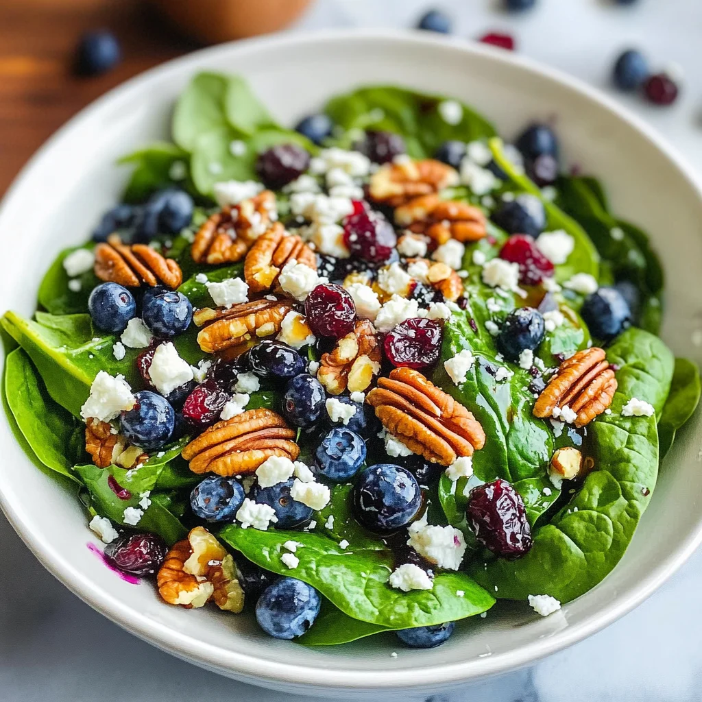 Blueberry Spinach Salad with Honey Balsamic Dressing