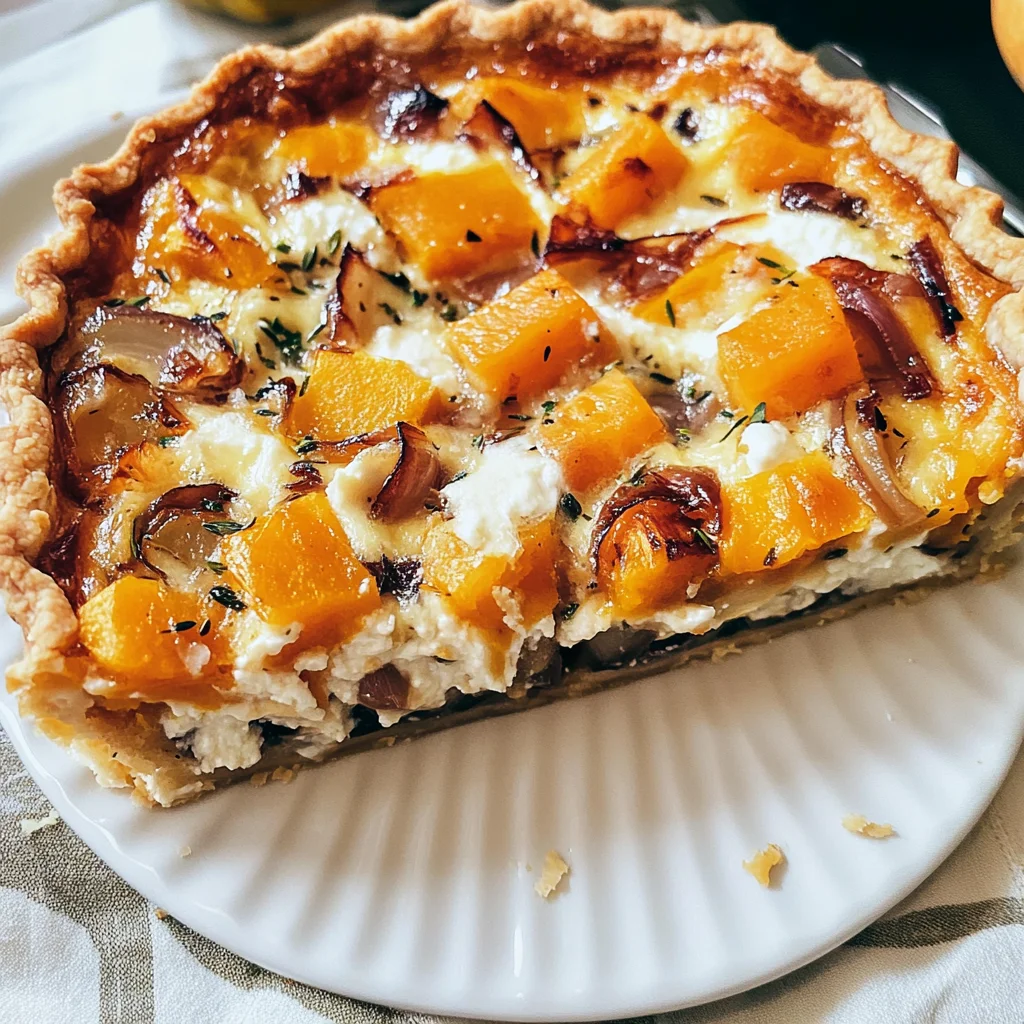 Butternut Squash, Caramelized Onion, and Goat Cheese Quiche