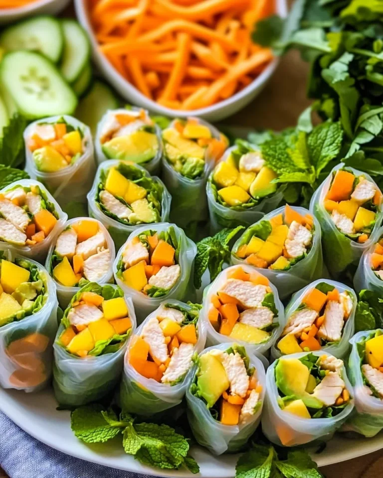 Chicken Avocado & Mango Summer Rolls