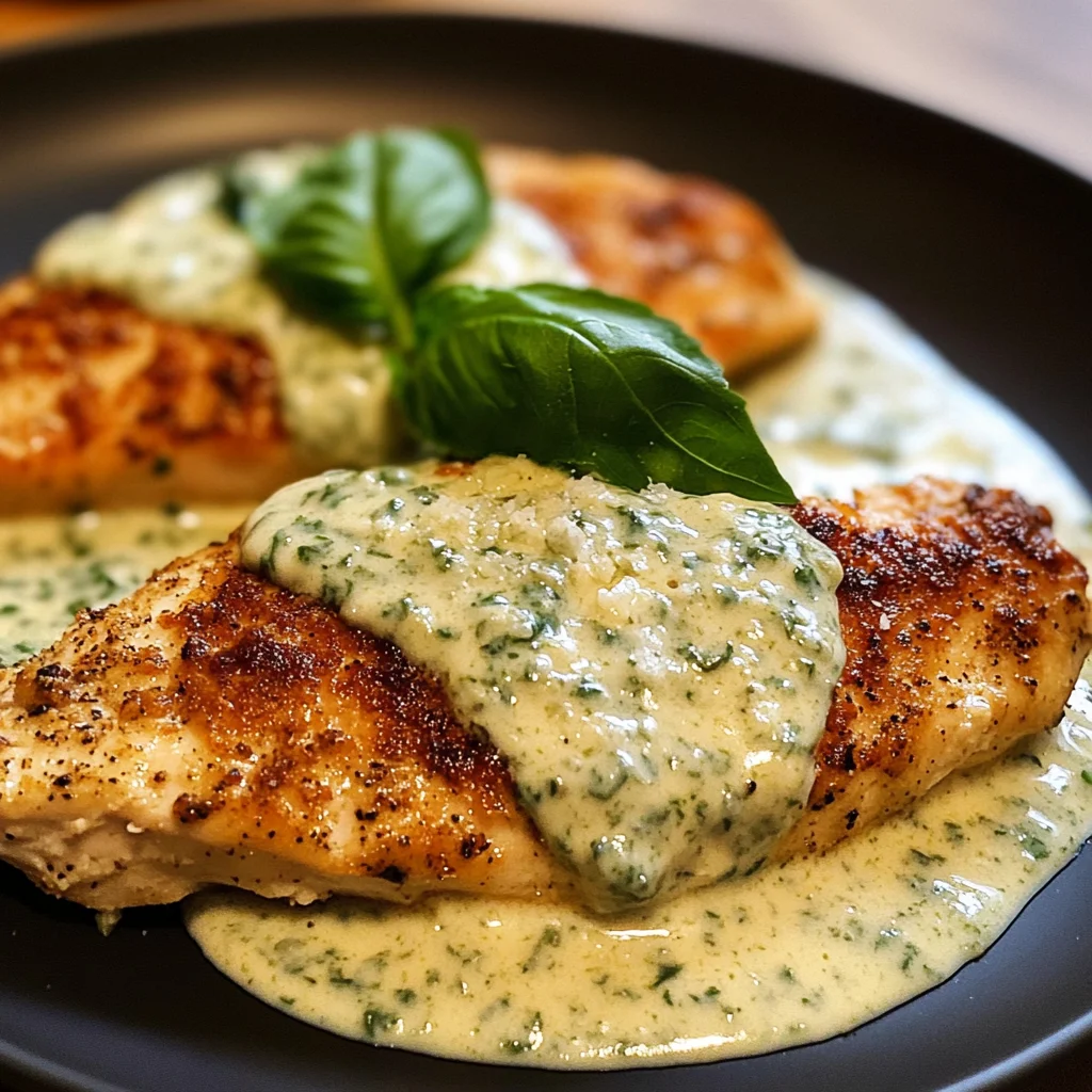 Chicken in Basil Cream Sauce