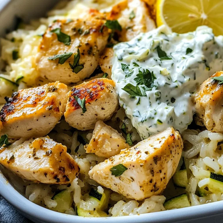 Easy Chicken Tzatziki Rice Bake
