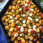 Greek Roasted Potatoes With Peppers & Feta