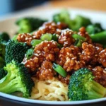 Honey Sriracha Ground Chicken and Broccoli