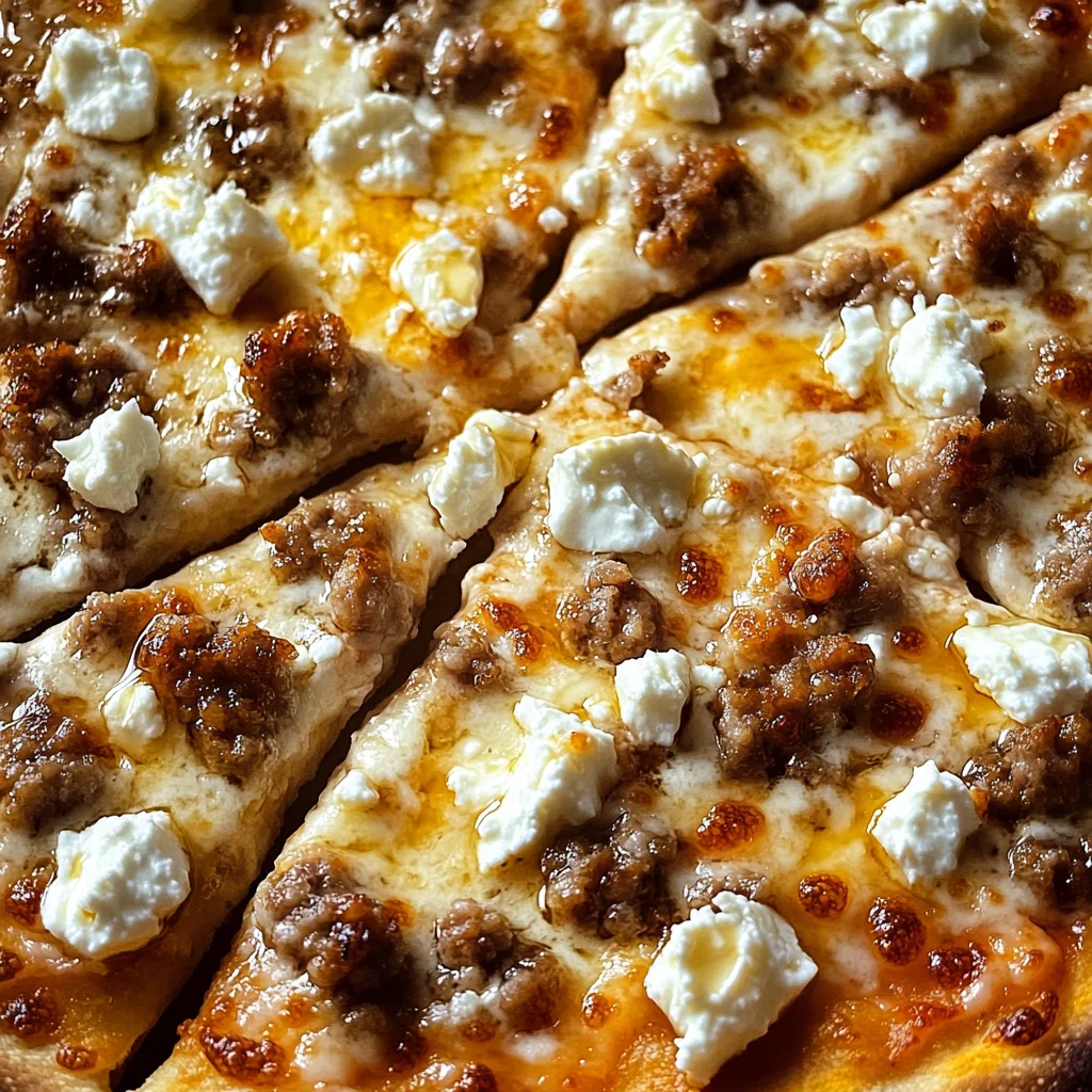 Hot Sausage Feta Honey Pizza
