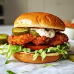 Juicy Air Fryer Chicken Sandwich with a Flavorful Coating