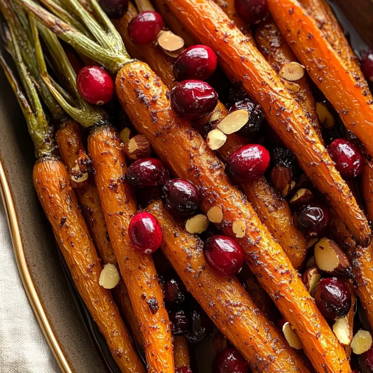 Maple roasted carrots with cranberries