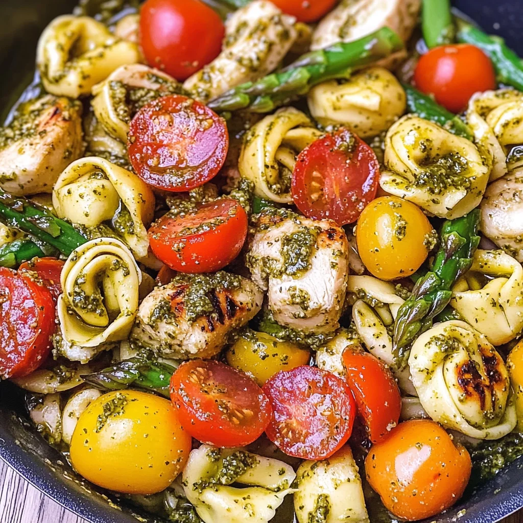 Pesto Chicken Tortellini and Veggies