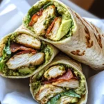 Pesto Chicken and Avocado Bacon Salad Wraps