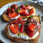 Roasted Strawberry Whipped Ricotta Toast