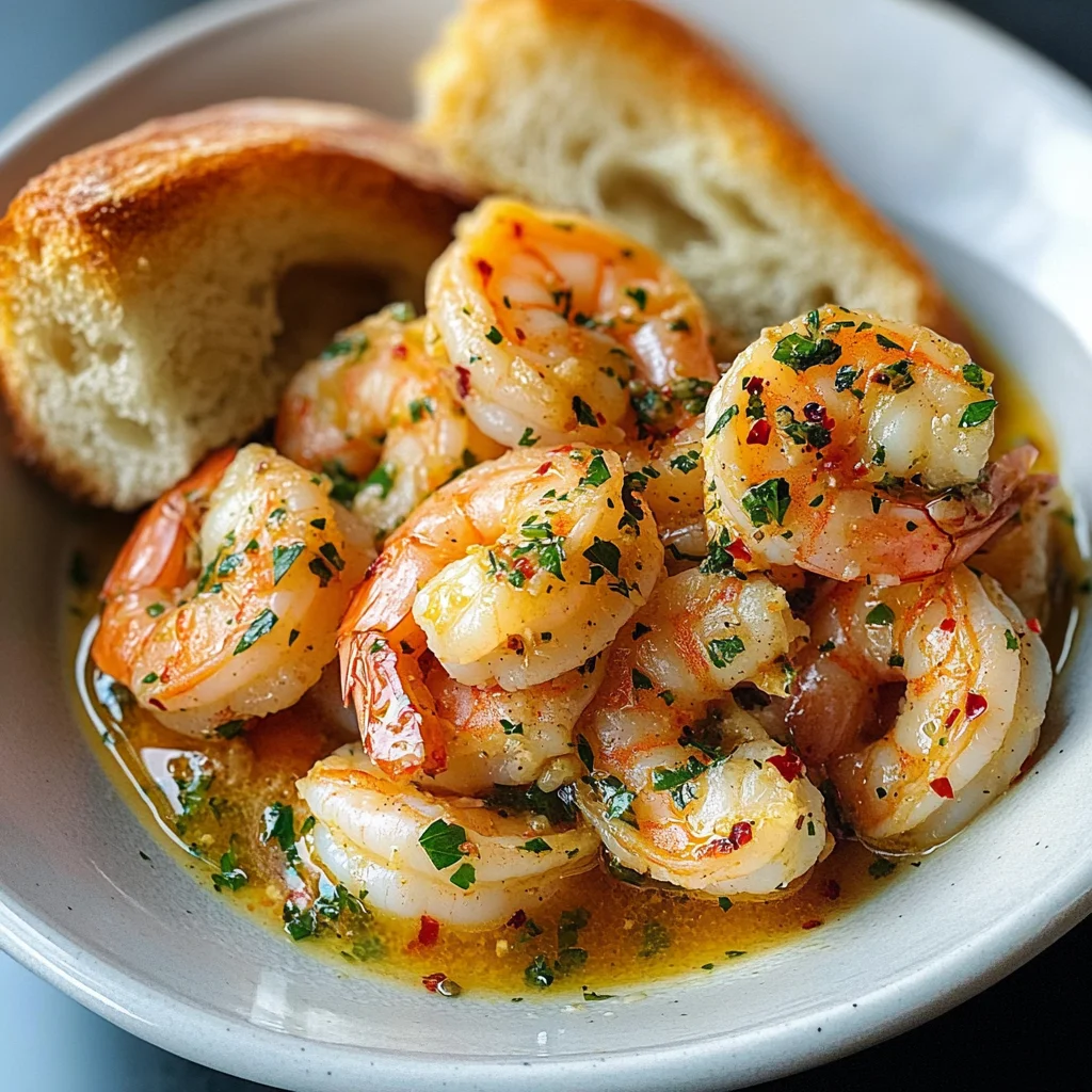Shrimp Scampi Bowls with Garlic Bread