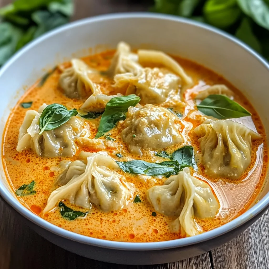 Soup Dumplings in Thai Red Curry Sauce
