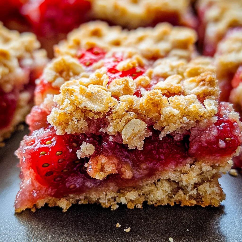 Strawberry Oatmeal Crumble Bars