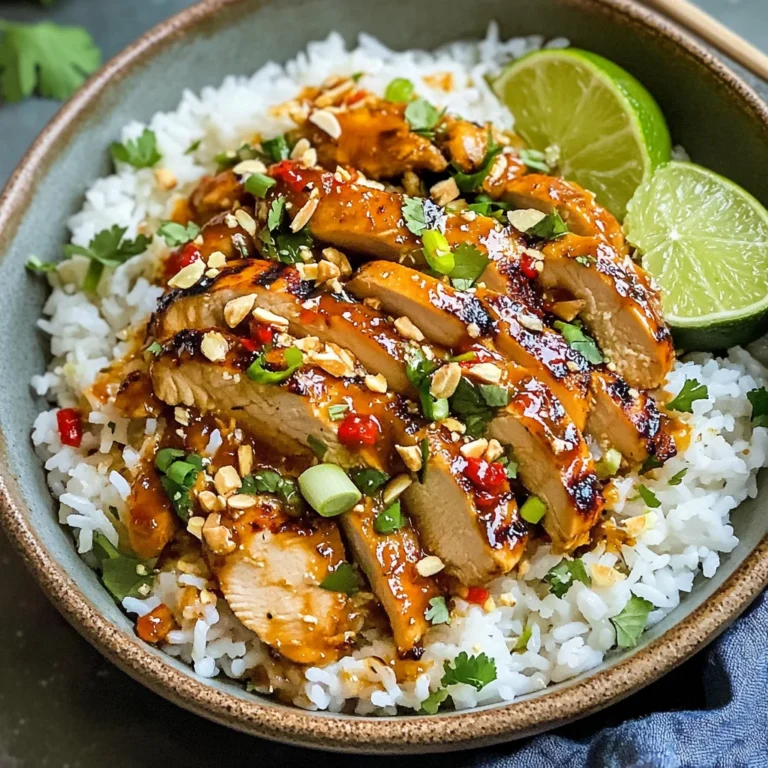 Sweet Chili Chicken Bowl with Coconut Lime Drizzle